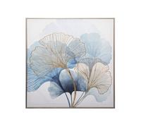 Toile imprimée Ginko encadrée 58x58 - Bleu orage