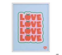Toile Love & Pomme avec cadre blanc 30x40cm - Collaboration Atmosphera x Cha Cha Pop