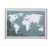 Toile Mappemonde "Fanyo" 50x70cm Bleu Émeraude