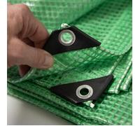 Toile multiusage avec Oeillets imperméable Leno 240 g-m² Vert - Transparent 3 x 5 m