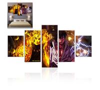 Toile mur art - Aueq - photo décor à la maison salon 5 pièces naruto et sasuke peinture hd impression anime personnage affiche ave