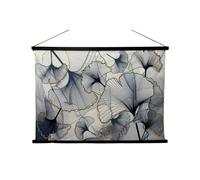 Toile murale kakemono suédine gingko ble