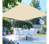 Toile Ombrage 150 x 525 cm HDPE Respirant, Anti 95% UV, Contre Le Vent, Respirant, Perméable à L’Eau, Voile D’Ombrage Rectangulaire avec Cordes pour Patio, Terrasse, Couleur Crème