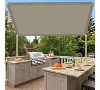 Toile Ombrage 230 x 600 cm avec Oeillets et Cordons Voile d'ombrage Toile Rectangulaire Imperméable Protection UV pour Patio Jardin Terrasse, Taupe