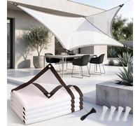 Toile Ombrage Exterieur Blanc Imperméable, Filet Ombrage pour Protection des Plantes, 3x3 3x4 3x5m Brise Vue Jardin Taux 70%, Protection Solaire avec Cordes Fixation(6x7m)