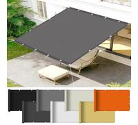 Toile Ombrage pour en Plein 2.6 x 5 m Tissu Polyester UV Protection avec Oeillets Toile Imperméable pour Piscine Voitures Camping et Patio, Gris Clair
