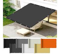 Toile Ombrage pour en Plein 4.6 x 5 m Tissu Polyester UV Protection avec Oeillets Toile Imperméable pour Piscine Voitures Camping et Patio, Gris Foncé