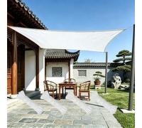Toile Ombrage Rectangulaire 3 x 2.5 M Voile D'ombrage Rectangulaire Imperméable Bache Ombrage Exterieur Toile D'ombrage UV Protection pour Terrasse Jardin Extérieur - Blanc