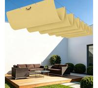 Toile Ombrage Rétractable Vague 600 x 450 cm avec Protection UV Voiles d'ombrage avec Œillets Multi Couleur Taille Toiles pour en Plein Air, Jardin Terrasse, Jaune Sable