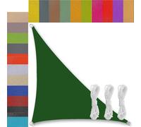 Toile Ombrage Triangle pour Patio Imperméable Protection UV 95% Voile d'ombrage ajourée pour terrasse Patio Jardin Balcon extérieur 2x3x3.6m Vert Foncé