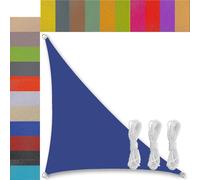 Toile Ombrage Triangulaire Triangle pour Patio Imperméable Protection UV 95% Toile imperméable pour Patio Jardin terrasse extérieur Camping Bleu Bijou 1.6x1.6x2.3m