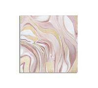 Toile Peinture "Pinkly" abstraite 80x80cm Multicolore