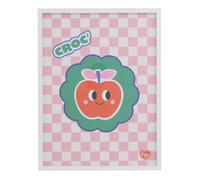 Toile Pomme et vichy avec cadre blanc 30x40cm - Collaboration Atmosphera x Cha Cha Pop