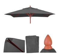 Toile Pour Parasol De Gastronomie En Bois Hwc-C57, Carré 4x4m Polyester 3kg Anthracite Gris