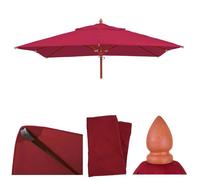 Toile Pour Parasol De Gastronomie En Bois Hwc-C57, Carré 4x4m Polyester 3kg Bordeaux Rouge