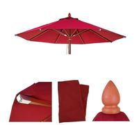 Toile Pour Parasol De Gastronomie En Bois Hwc-C57, Rond Ø4m Polyester 3kg Bordeaux Rouge