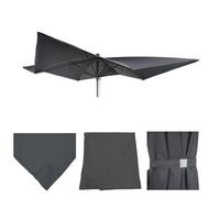 Toile Pour Parasol De Luxe Hwc-A37, Toile De Remplacement Pour Parasol, 3x3m (Ø4.24m) Polyester Anthracite Gris