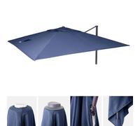 Toile Pour Parasol De Luxe Hwc-A96 3x3m (Ø4,24m) Polyester 2,7kg Bleu Bleu