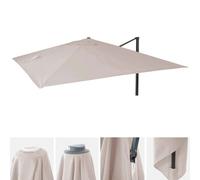 Toile Pour Parasol De Luxe Hwc-A96 3x4m (Ø5m) Polyester 3,5kg Crème-Gris Gris