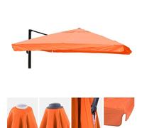 Toile Pour Parasol De Luxe Hwc-A96 Avec Rabat 3,5x3,5m Ø4,95m Polyester 4kg Terrecuite Orange