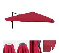 Mendler Housse de rechange pour parasol HWC-A96 avec rabat 3,5×3,5 m (Ø4,95 m) Polyester Bordeaux