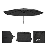 Toile Pour Parasol Meran Pro, Parasol De Marché Gastronomique Ø 5m, Polyester Anthracite Gris