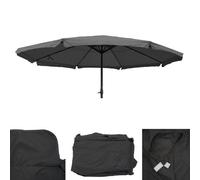 Toile Pour Parasol Meran Pro, Parasol De Marché Gastronomique Avec Volant Ø 5m, Polyester Anthracite Gris