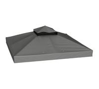 Toile pour tonnelle - Outsunny - 3 x 3 m - 2 niveaux - protection UPF30+ - trous de drainage - gris foncé