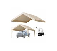 Toile Rechange Carport, 6,09x3,65 m, Bâche Toit Abri Voiture, Couverture Supérieure Tente Garage, Résistante UV Imperméable