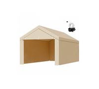 Toile Rechange Carport 6x3 m, Bâche Toit Abri Voiture, UV Imperméable, Parois Latérales, Beige, Cadre Non Inclus
