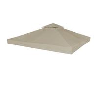 vidaXL Bâche de toit de pavillon avec conduit de cheminée 3x3 m 2 niveaux 310 g/m² Taupe