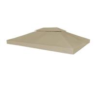 vidaXL Bâche de toit de pavillon avec conduit de cheminée 310 g/m² 4x3 m Taupe
