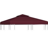 Toile supérieure double de belvédère 310 g/m² 3x3 m Bordeaux