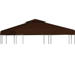 Toile supérieure double de belvédère 310 g/m² 3x3 m Marron