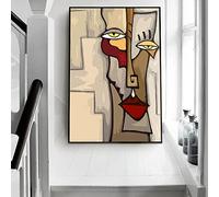Toile tableau Peinture CaractèRe Abstrait Mixte Visage Picasso Affiche Murale Art Tableaux RéPlique Pour Salon Chambre Decoration De La Maison Sans Cadre 60×80cm