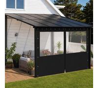 Toile transparente pour pergola - Imperméable avec fermeture éclair et œillets - 2,5 x 3,6 m