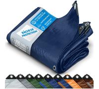 Toile Ultra resistante multiusage avec Oeillets imperméable 500 g/m² Bleu 4 x 5 m