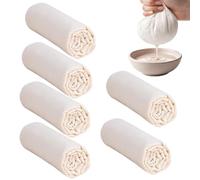 Toiles à Fromage,6 Pièces Tamis Réutilisable en Fine,Sac à lait végétal filtre en coton | pour pâtisserie, jus, artisanat, yaourt, boissons DIY