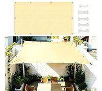 Toiles D'ombrages,Voile D'ombrage 2.2x5m/220x500cm Voile Ombrage Rectangulaire, avec Œillets UV Protection Solaire Polyester,pour Balcon,Terrasse, Jardin, Piscines Jaune Sable