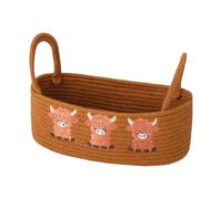 Toilet Paper Basket, Woven Cotton Rope Storage Bin with Carry Handles | Soft Woven Cotton Durable Construction Easy Carry Handles Keeps Bathroom Essentials Neat For Restroom Shelf Floor Farmhouse