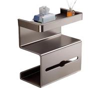 Toilet Paper Holder Shelf - No Drilling Toilet Paper Holder Stand with Shelf, Modern Space-Saving Bathroom Accessories, Organizer Stand For Apartment Home Guest Bath Powder Room Commercial