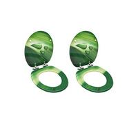 Toiletbrillen met soft-close deksel 2 st waterdruppel MDF groen3056413