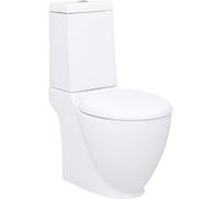 Toilette en céramique Ronde Écoulement d'eau au fond Blanc