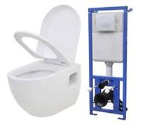 vidaXL Toilettes suspendues avec réservoir de chasse encastré Céramique blanche