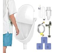 Toilette Portable Van - 28,5x38,5 CmUrinal Mural Avec Couvercle |Toilette Masculine En PP, Kit De Rinçage Complet Pour Van, Camping-Car, Garage Et Garage, Dispositif Hygiénique Mural