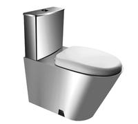 Toilettes commerciales en acier inoxydable 304 avec réservoir d'eau, siphon haute efficacité, double chasse d'eau, siège de toilette compact 3L/6L, convient pour les restaurants, A, B, D (D)