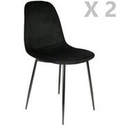 Toilinux - 2 Chaises design velours Giulia - Noir - Giulia Noir
