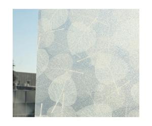 Toilinux 2x Film Décoratif Vitre Feuilles - 150x45 cm Blanc