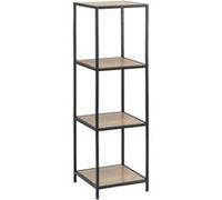 Bibliothèque droite 3 niveaux en MDF et Métal - Beige et Noir
