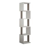 Toilinux - Bibliothèque Piri 161 cm - Blanc et Taupe